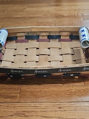 America Woven Decorative Tray - Red, Blue & Natural